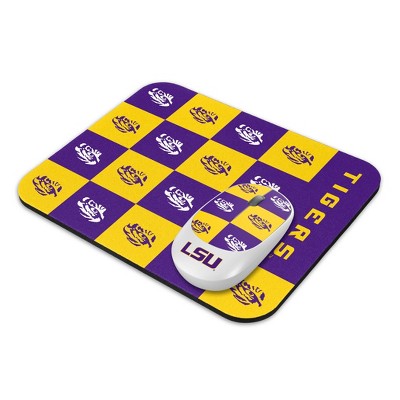 NCAA LSU Tigers Mouse and Mousepad Set: USB-A Connection, Radio Frequency Wireless