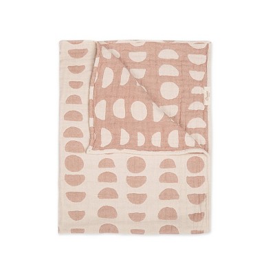 Crane Baby Cotton Muslin Jacquard Baby Reversible Blanket