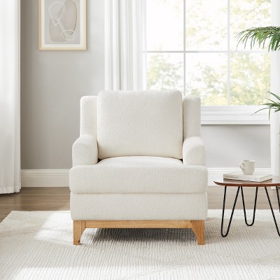VANOMi 31.5'' Boucle Accent Chair with Rubber Wood Base