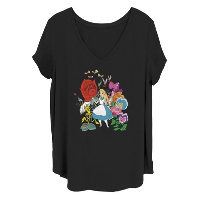 Women's Alice in Wonderland The Flowers and Alice T-Shirt