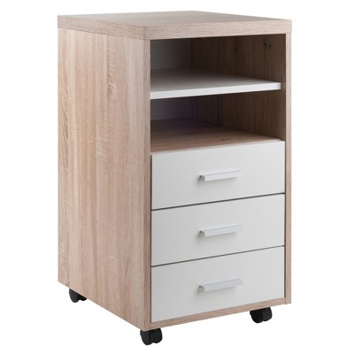 Winsome Kenner Mobile 3 Drawer Storage Cabinet Wood : Home Office, Locking Casters, Wood Composite