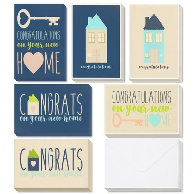 Paper Junkie 36 Pack House Warming Congratulations On Your New Home Greeting Cards with Envelopes, 6 Designs, Bulk Box Set 4 x 6 Inch