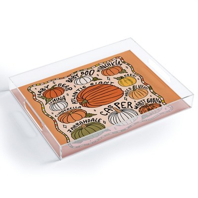 Doodle By Meg Types of Pumpkins Acrylic Tray - Deny Designs