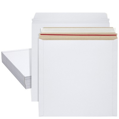 Juvale 25 Pack Rigid Mailers with Self Sealing Flap, Bulk Stay Flat 12 x 12 Envelopes for Shipping Photos, Calendars, 12.5 x 12.5 In