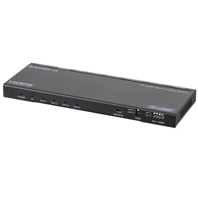 Monoprice Blackbird 4K 1x4 HDMI Splitter, Supports HDMI 2.0, HDCP 2.2, 4K@60Hz, YCbCr 4:4:4, Featuring 4K to 1080p Downscaling