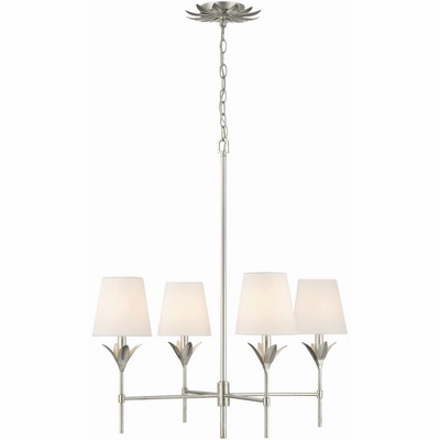 Crystorama Lighting Broche 4 - Light Chandelier in  Antique Silver