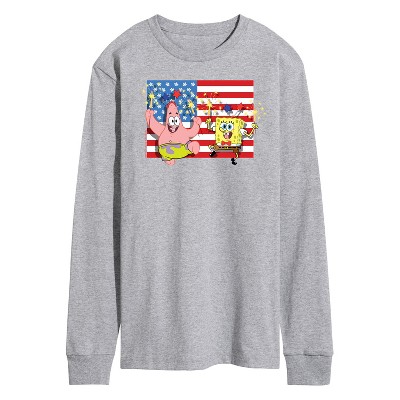 Men's - SpongeBob SquarePants - Patrick Sparkers Flag Long Sleeve Graphic T-Shirt