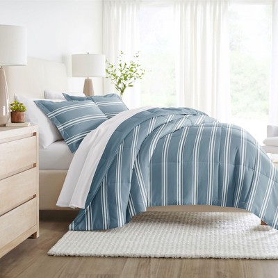 Soft Stripe Modern Reversible Soft Comforter Sets, Down Alternative, Easy Care, Geometric Pattern - Becky Cameron