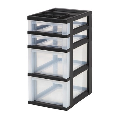 IRIS USA Plastic Rolling Storage Cart with Drawers