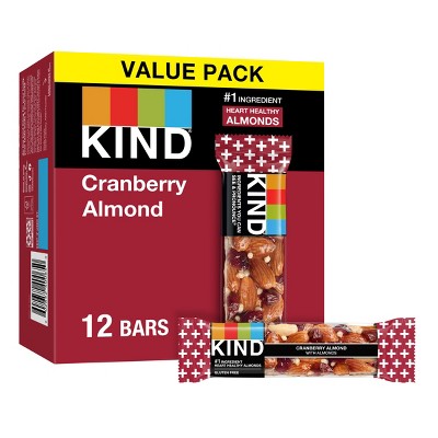 KIND Bars Cranberry Almond Gluten Free Snacks - 16.8oz/12ct