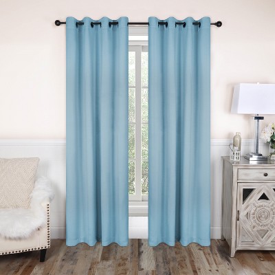 Classic Modern Solid Room Darkening Semi-Blackout Curtains, Grommets, Set of 2 by Blue Nile Mills