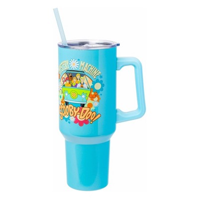 Silver Buffalo Scooby-Doo Mystery Machine Stainless Steel Tumbler With Handle | Holds 40 Ounces
