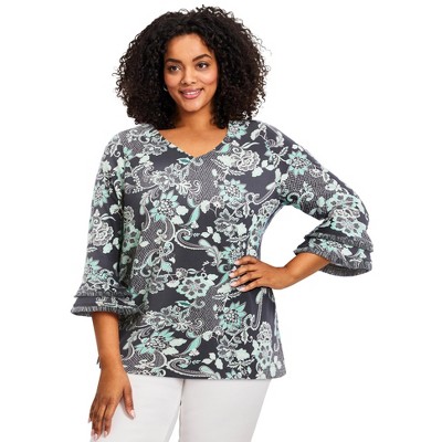 Avenue Tiered Ruffle Sleeve Top