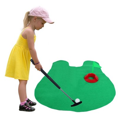 MOVSSOU Toddler Golf Toys Kids Golf Set Kids Golf Club Set Retractable Golf Club Putting Mat Mini Golf Set