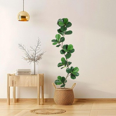 Jojoka Artificial Fiddle Leaf Fig Tree with Planter, Adjustable Faux Plant for Living Room Bedroom Office Home Decor