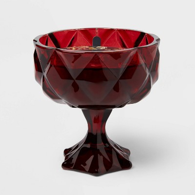 Faceted Coup Haunt Couture Glass Filled Red Wax Candle - Threshold™