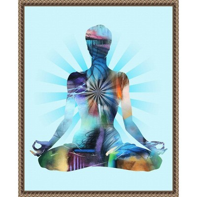 Amanti Art Lotus Pose Moon by Tim Parker Framed Canvas Wall Art