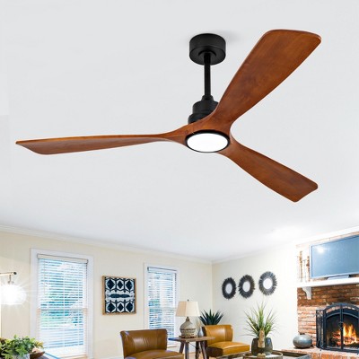 TOBILI New Model 60 Inch Ceiling Fan With 18W Led Light 3 Solid Wood Blades
