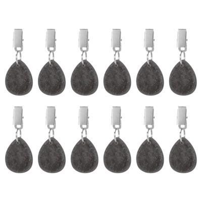 Unique Bargains Water Drop Shape Marble Tablecloth Weights with Metal Clip 12 Pcs