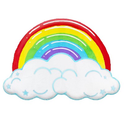 Fluffy Floor Cushion Jumbo Inflatable Floor Pillow - Rainbow Cloud