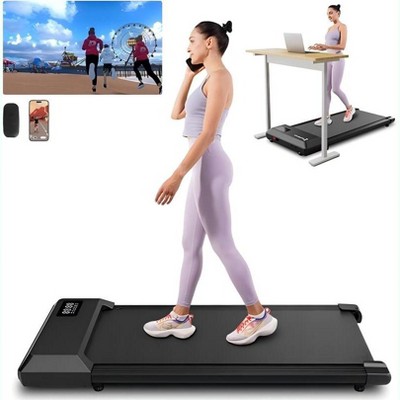 Superun 2-in-1 Walking Pad & Treadmill Ultra-Quiet Under Desk Portable Treadmill with 15.35×35.43" Wide Running Belt