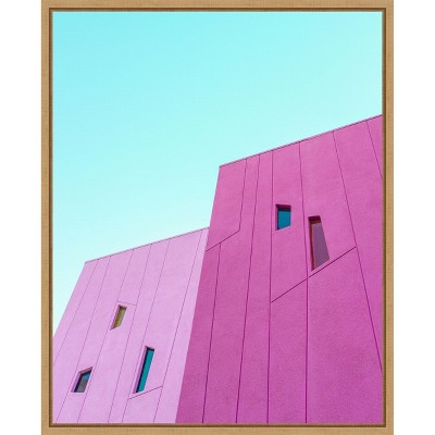 Amanti Art Saguaro Hotel Pink Building Walls by Tom Windeknecht Canvas Wall Art Print Framed