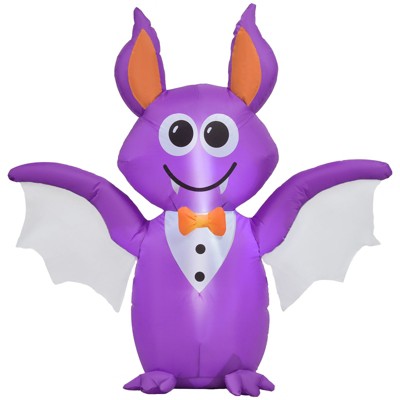 SEVOBAL Inflatable Holiday Decorations 6ft Halloween Cartoon Bat Outdoor Yard Decoration for Garden, Lawn, Halloween Party, Purple, 7.9"*3.5"*9.8"