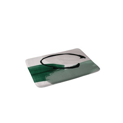 Deny Designs Iris Lehnhardt Minimalist Painting Memory Foam Bath Rug Green : Microfiber, Machine Washable, Non-Slip Backing