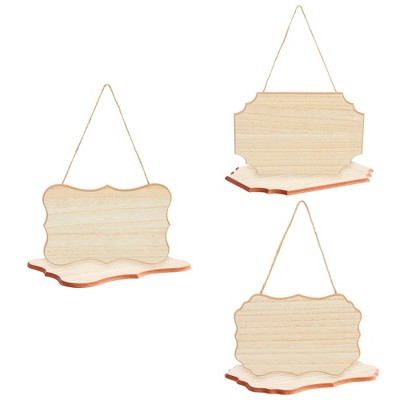 Juvale 6-Pack of Unfinished MDF Hanging Wood Plaques for Crafts with Jute Rope, Blank 9 x 6 Inch Wooden Sign for DIY Projects, 3 Designs, 1/4" Thick