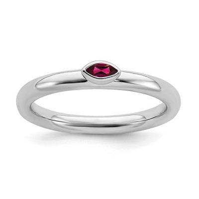 Black Bow Jewelry Sterling Silver Marquise Lab Created Ruby Solitaire Stackable Ring