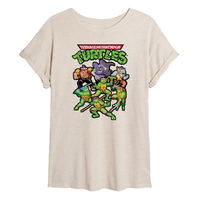 Women's - Teenage Mutant Ninja Turtles - Pixel Gaming Group Oversized Graphic T-Shirt
