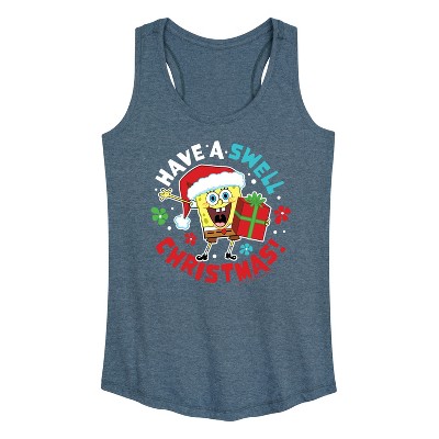 Women's - SpongeBob SquarePants - Have A Swell Christmas Graphic Racerback Tank