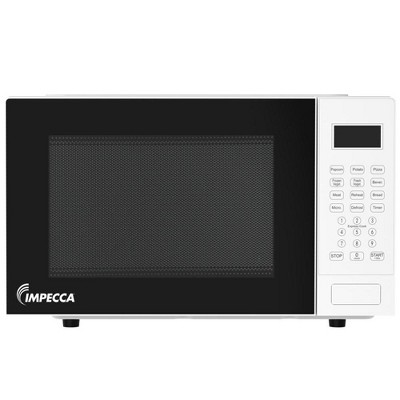 Impecca 0.9 Cu. Ft. Countertop Microwave Oven, 900W, 11.25” Turntable, Child Lock - White