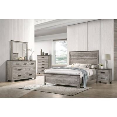 Adam 6 Drawer Dresser with Mirror Gray - Picket House Furnishings: Transitional Style, Velvet-Lined