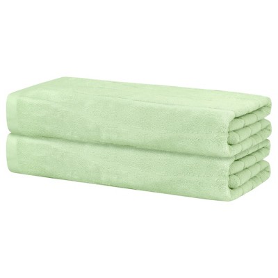 Unique Bargains 100% Cotton Lightweight Highly Absorbent Bath Towels for Bathroom 2 Pcs