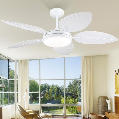52 Inches Tropical Ceiling Fan with Palm Leaf Blades,Wet Rated Ceiling Fan for Outdoor Patio
