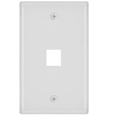 Monoprice 1-Hole 1-Gang Keystone Wall Plate - White
