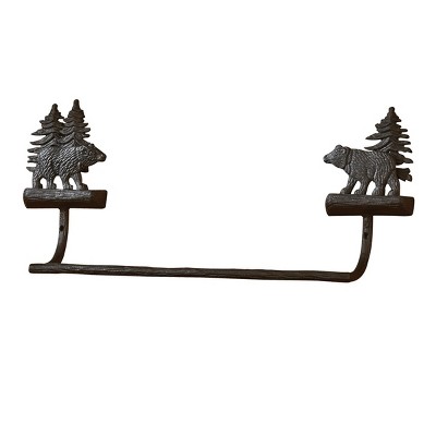 Park Designs Cast Black Bear Towel Bar - 16"