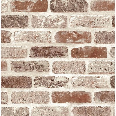 NextWall Adobe Washed Faux Brick Peel and Stick Wallpaper