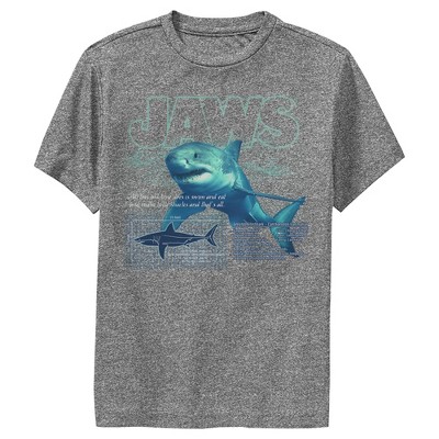 Boy's Jaws Shark Blueprint Performance Tee