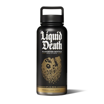 Liquid Death 32oz Stainless Steel Reusable Slaughter Water Bottle - Sparkling Water