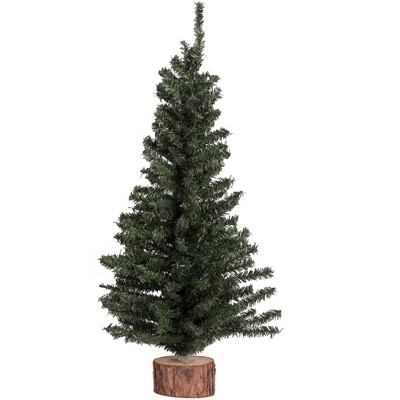 Vickerman Mini Pine Ariticial Christmas Tree with Wood Base