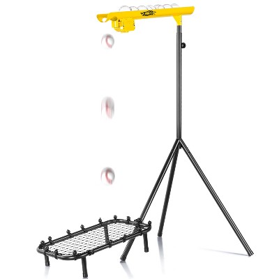 PLAYAPUT Baseball Soft Toss Machine with Rebound Net, Yellow and Black