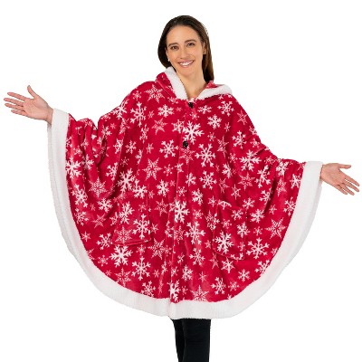 PAVILIA Angel Wrap Hooded Blanket for Women Adult, Wearable Cozy Wrap Throw Fleece Shawl Cape