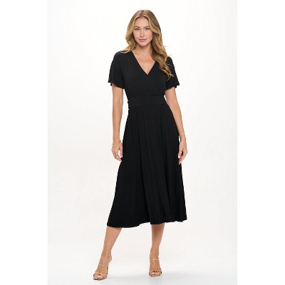WEST K Women's Candace Short Flutter Sleeve Faux-Wrap Midi Dress