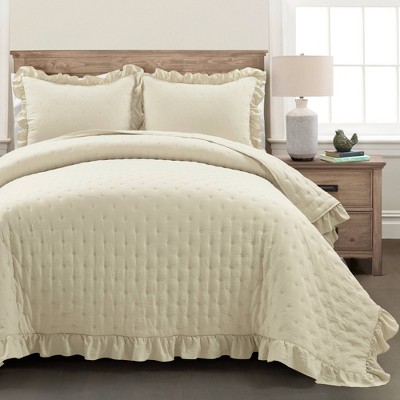Lush Décor 3pc Reyna Ruffle Reversible Oversized Quilt Set