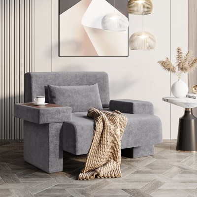 KWPZQEB Modern Oversized Armchair, Reading Chair with Pillow Upholstered and Hidden Storage, Single Sofa Chair for Living Room, Bedroom