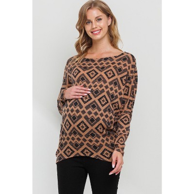 Hello MIZ Womens Dolman Sleeve Maternity Sweater Top