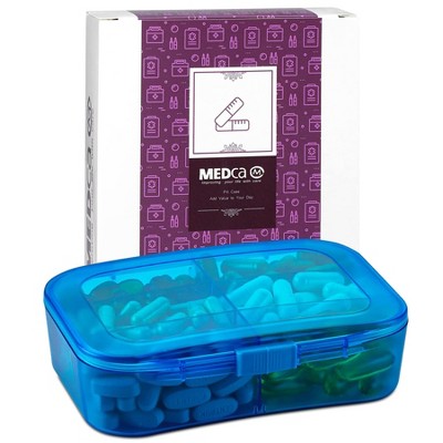 MEDca Vitamin Organizer: Travel Pill Organizer & 6 Compartment Daily Medicine Case Container for Organizing Your Pills, Medications, Supplements