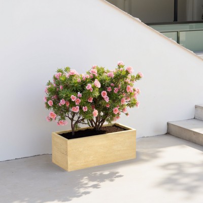 DSVIMOY Handmade Rectangle Planter Box, Modern Planter for Patio, Garden, Antique Brown, 20"*10"*10"